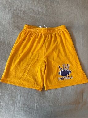 Vintage Russell Athletic LSU Football Men's Gold Mesh Athletic Shorts